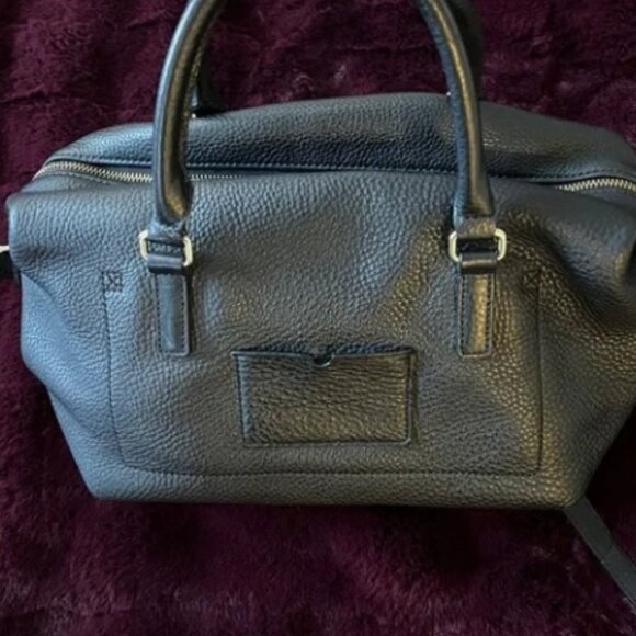 Kate Spade ♠️ Henry Lane Emmy Bag Satchel Shoulder Duffle Pebbled Black Leather - Picture 3 of 16